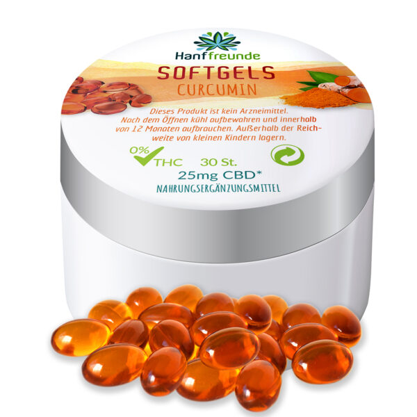 Softgels mit Curcumin und CBD